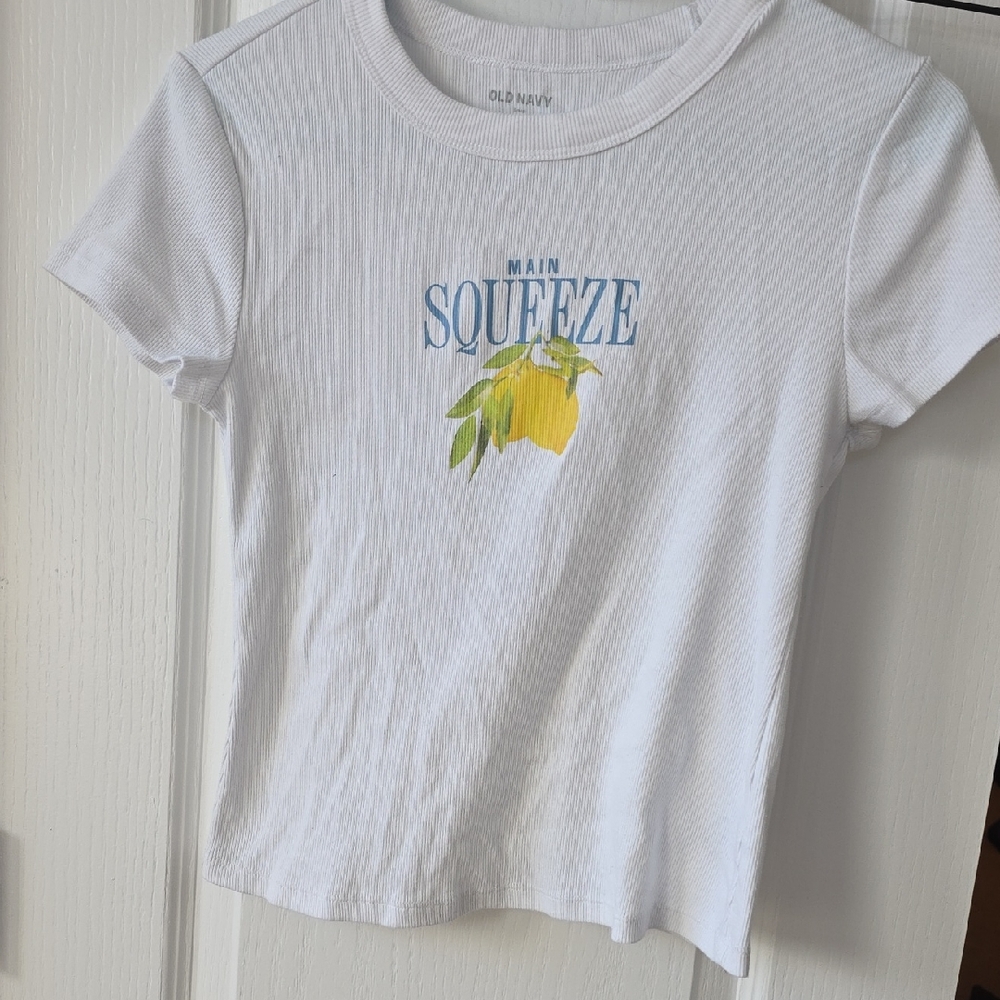 BOGO! 2 For 1!  Old Navy Snug Fit Medium White Tee with Lemon Graphic
